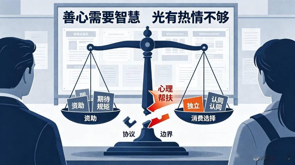 五年资助换撕逼，矛盾背后谁之过，善心到底该怎么给。
这事儿在网上吵得挺凶。一个资助了五年的女生，因为买了部iPhone还化了妆，资助人就不干了。停捐之后，女生反过来威胁要曝光他。很多人说这是白眼狼，但我觉得这事儿没那么简单。
先说资助人那边。前新东方老师，挺有理想的一个人。他资助这女生五年，定的规矩