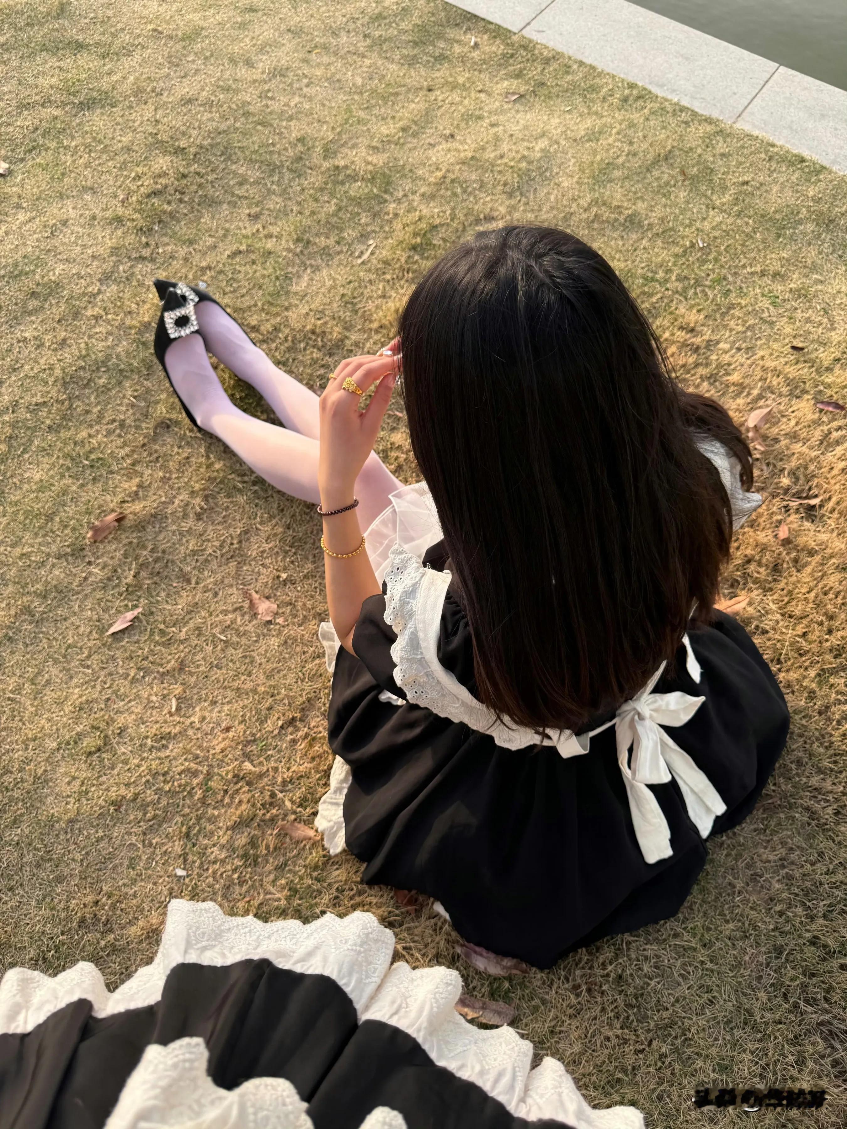 郑州天健湖女仆装拍摄 美女小姐姐真美