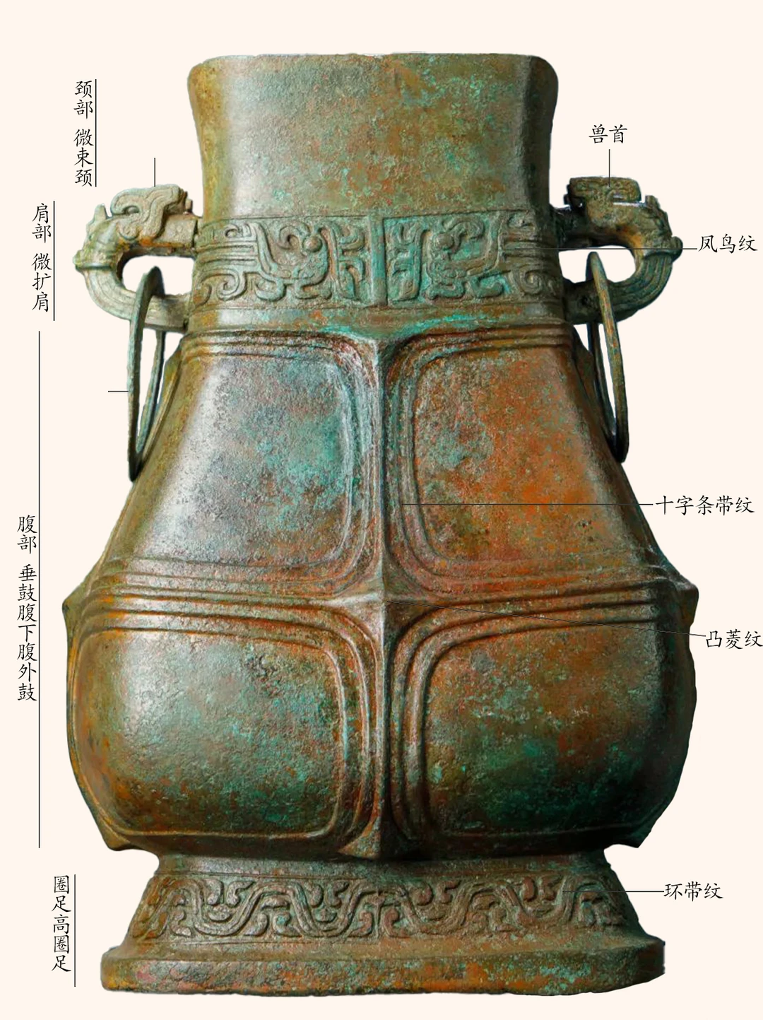 西周晚期十字条带纹壶，山西博物院藏品。