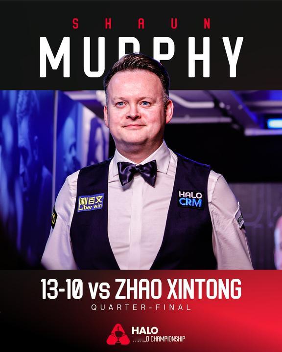 魔咒延续！斯诺克世锦赛1/4决赛：卫冕冠军赵心童10-13不敌墨菲，无...