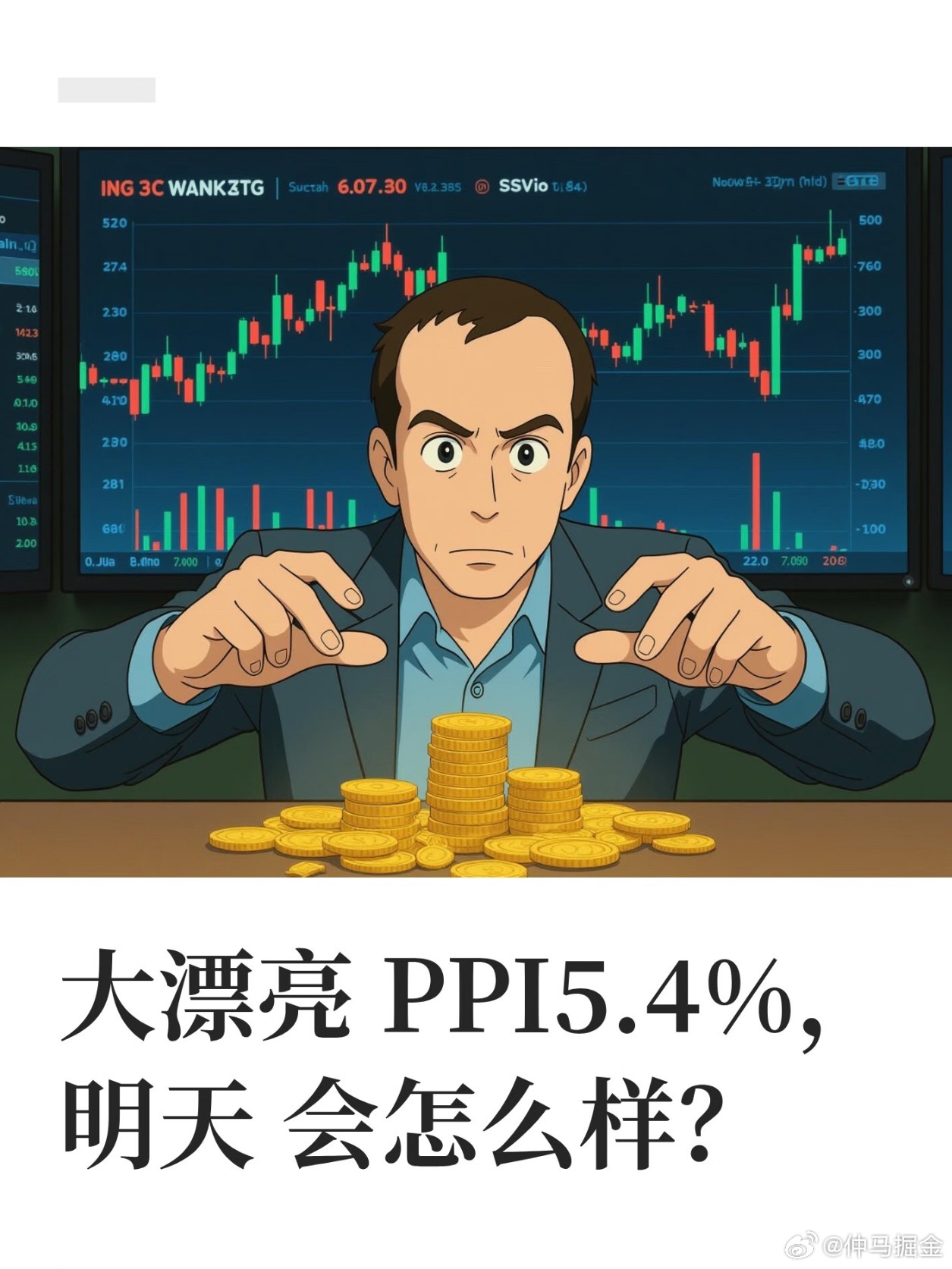 今晚这份PPI，表面上“超预期”，实际上给市场留了一扇窗，油价推高的整体数字暂时把鹰派情绪维持住了，60.2%的加息概率，意味着市场认为这事儿基本定了。 

但我觉得没有这么简单，如果明晚CPI的核心数据也低于预期，下周的会议可能比市场现在押注的更微妙。

PPI是前菜，CPI才是主菜。 今晚别急着下 ​