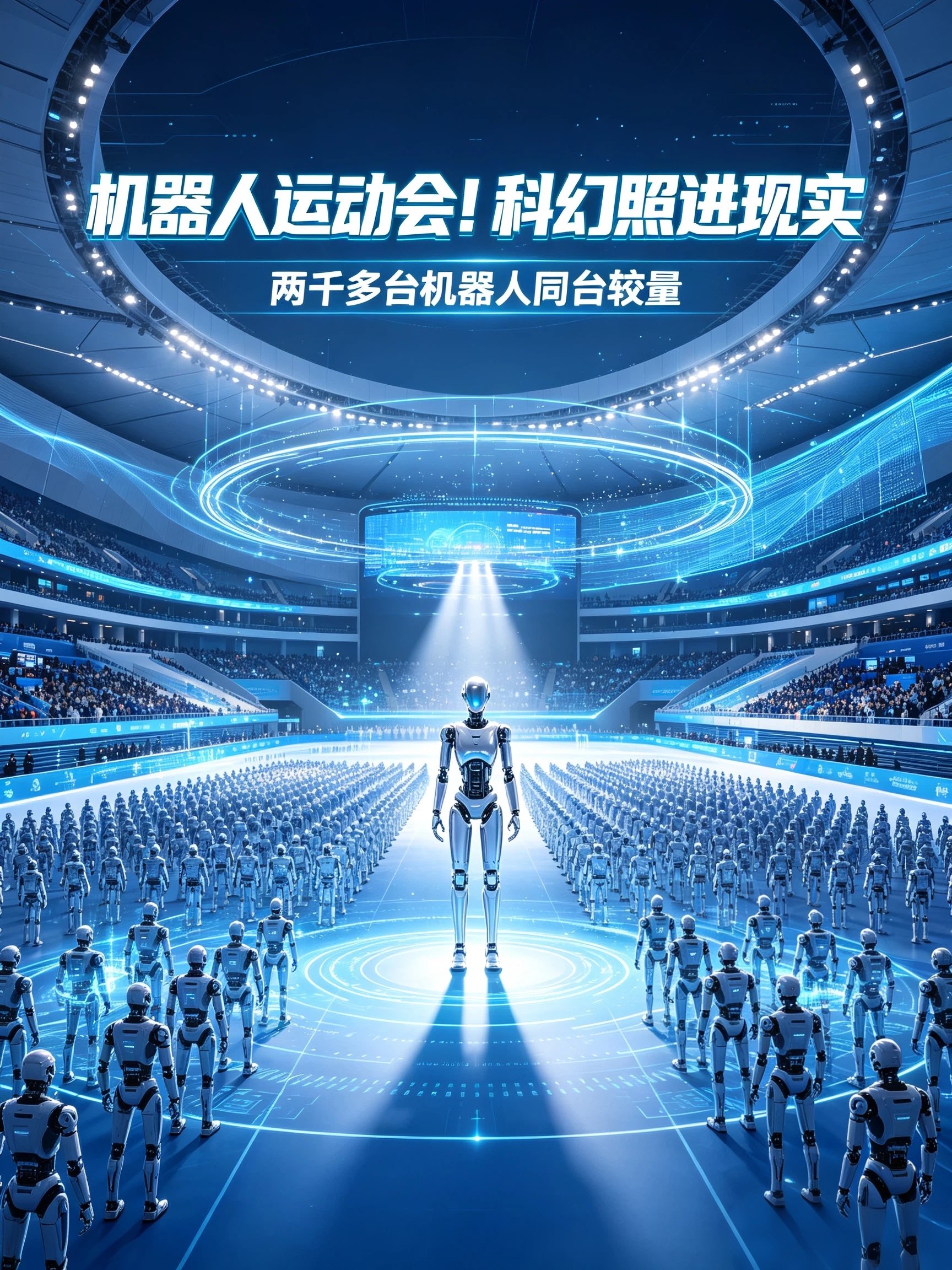 两千台机器人大比武，这已经不是科幻片

你敢相信吗，属于机器人的综合性运动会，真实上演了。
在北京冰丝带，来自全球16个国家，两千多台人形机器人齐聚一堂，上演一场科技界的奥林匹克。

这里没有剧本，全是硬核实战。百米竞速、跳远举重、拔河对抗，乒乓球对决，甚至还有街舞battle、双人华尔兹表演，51