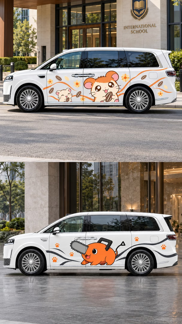 智界V9｜这两套卡通车衣，可爱过头了