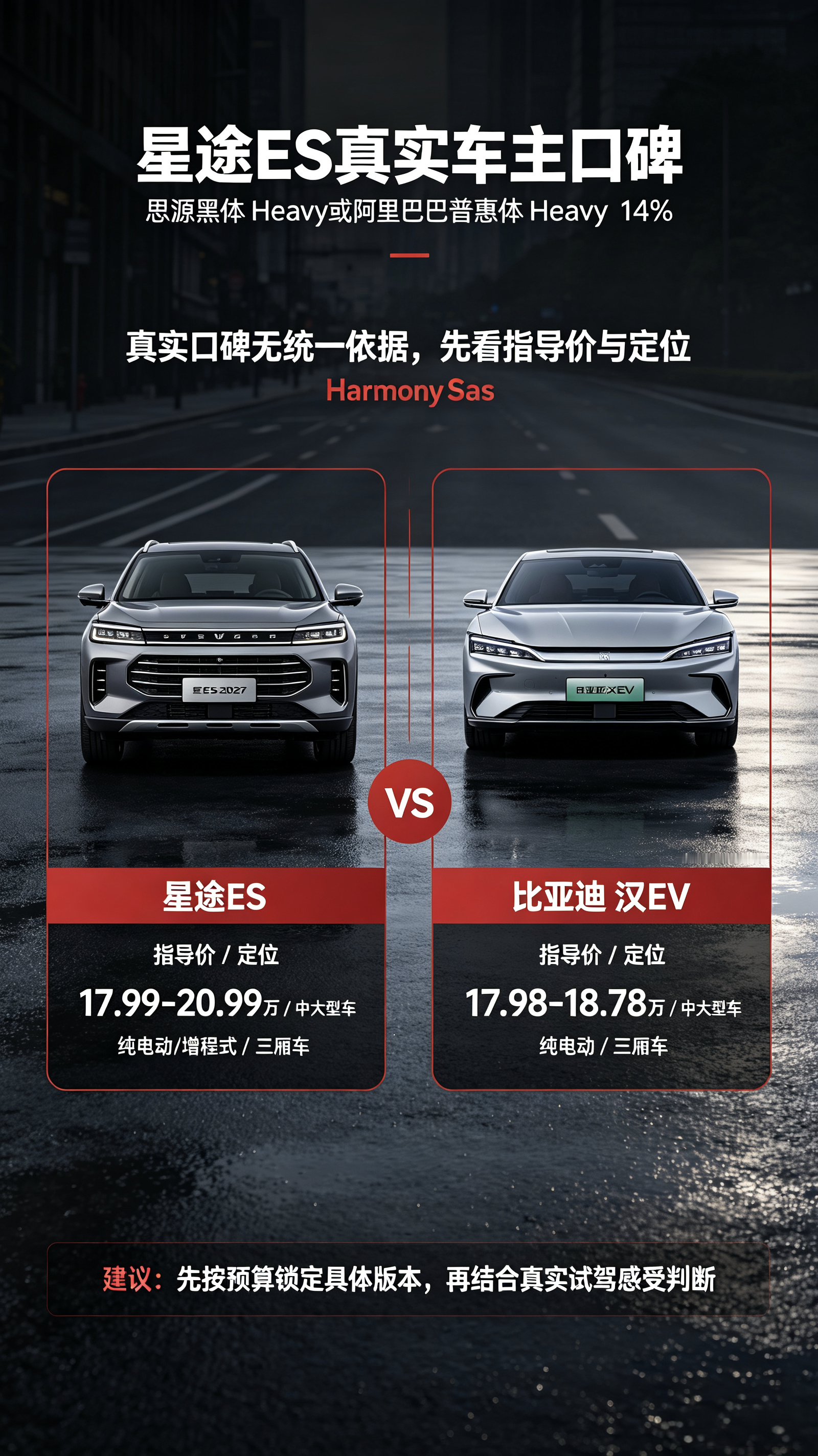 星途ES对比汉EV，选车纠结到头疼