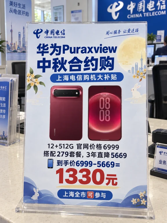 速！中秋华为Puraxview直降5669丨全市补贴