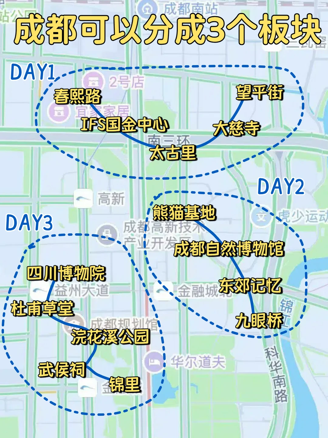 成都3天分片攻略，分区走不绕路✅