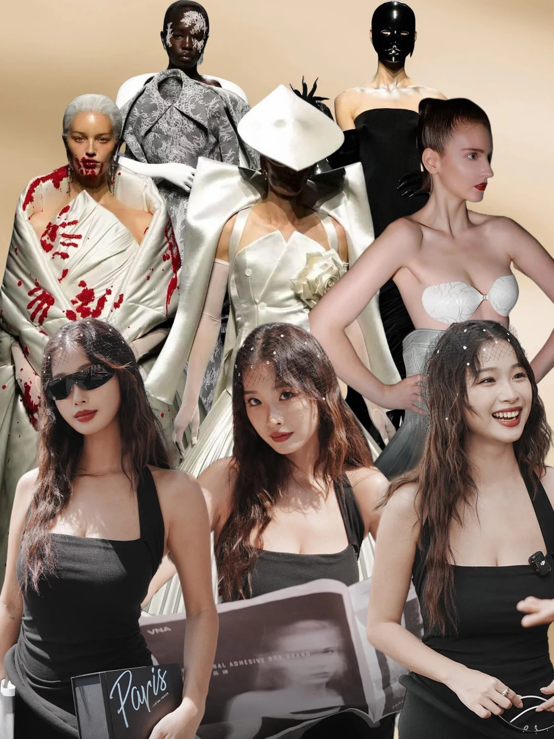 安吉林巴黎时装周看秀，黑裙美晕我~