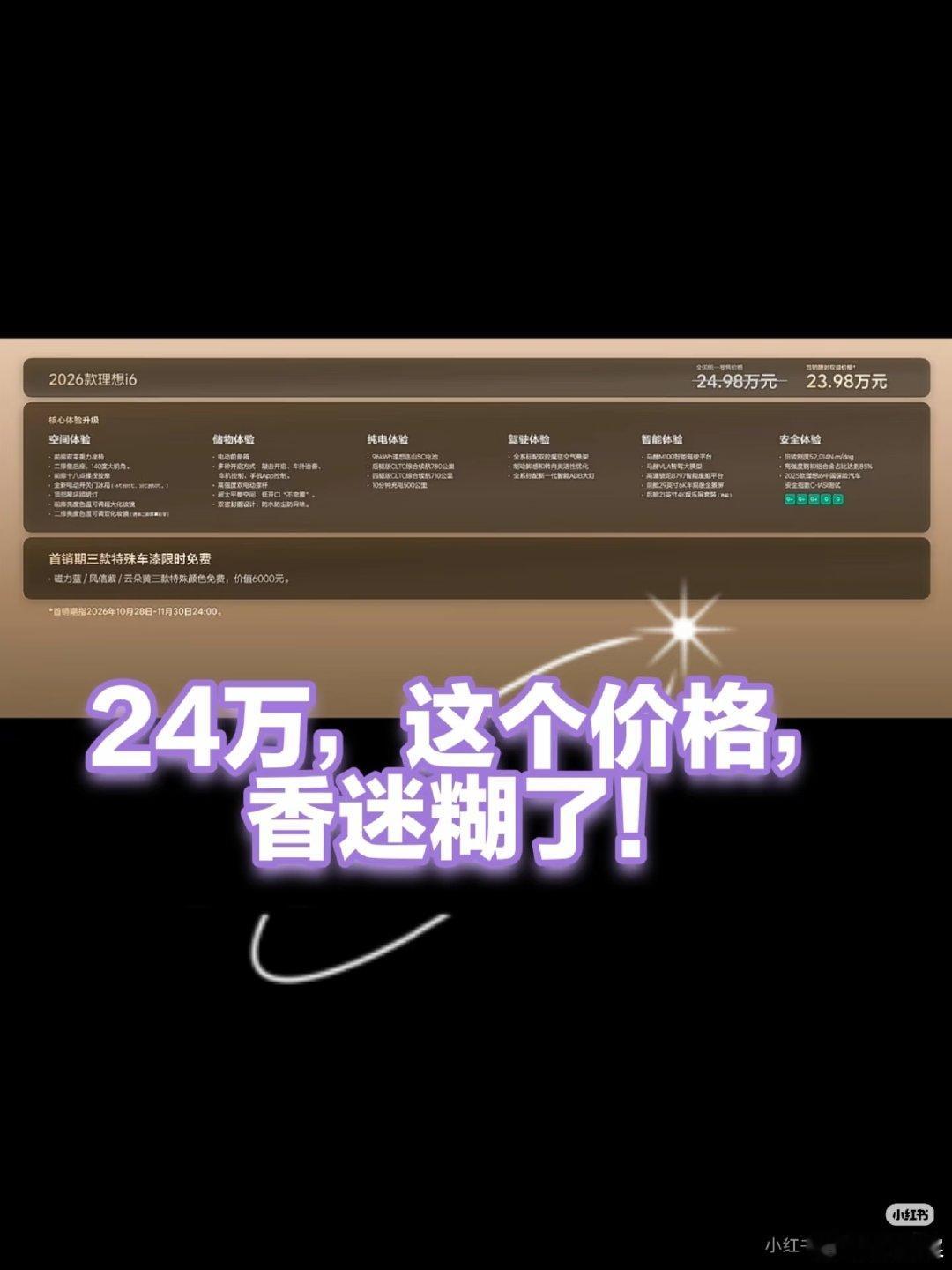 #2026款理想i6拆车直播#看完2026款理想i6发布会真的狠狠心动💓自研连山电池经过多重安全测试，防护到位。座椅、车身各项硬核测试全部通关，新增超多实用配置，方方面面都站在用户角度考虑。24.98万这个价位，加配不加价，安全、续航、智能全都给到，家用SUV这波诚意拉满！ ​