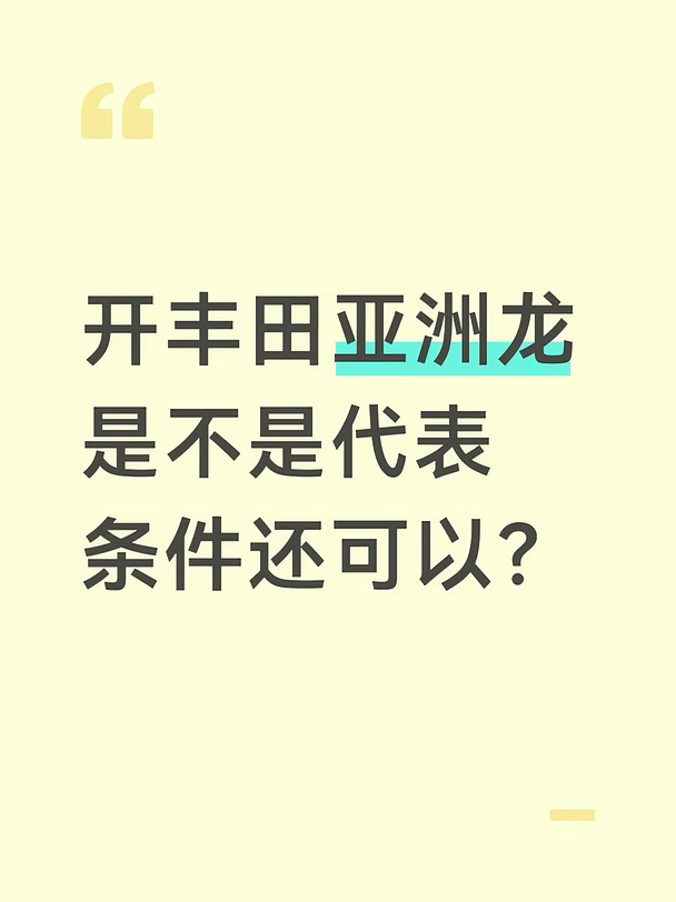 开丰田亚洲龙是不是代表条件还可以？