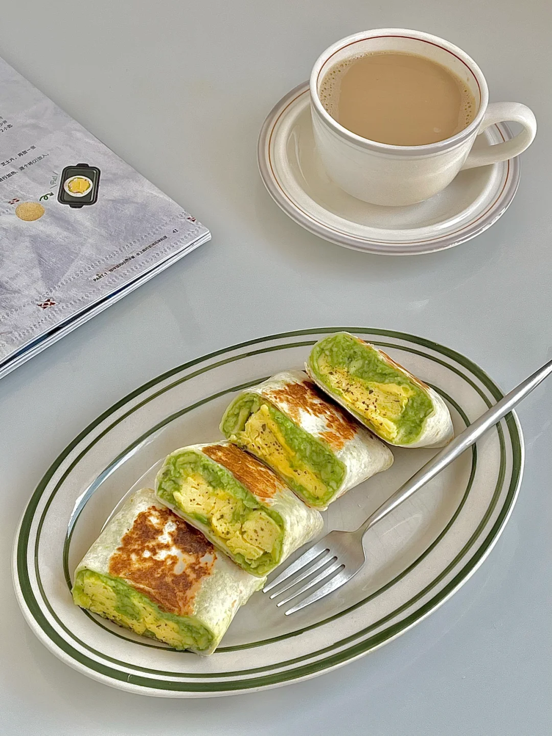 ☀️工作日早餐分享｜牛油果滑蛋芝士卷饼😋