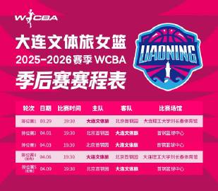 大连文体旅女篮的季后赛赛程表如图。季后赛首轮，大连文体旅女篮将于3月2...