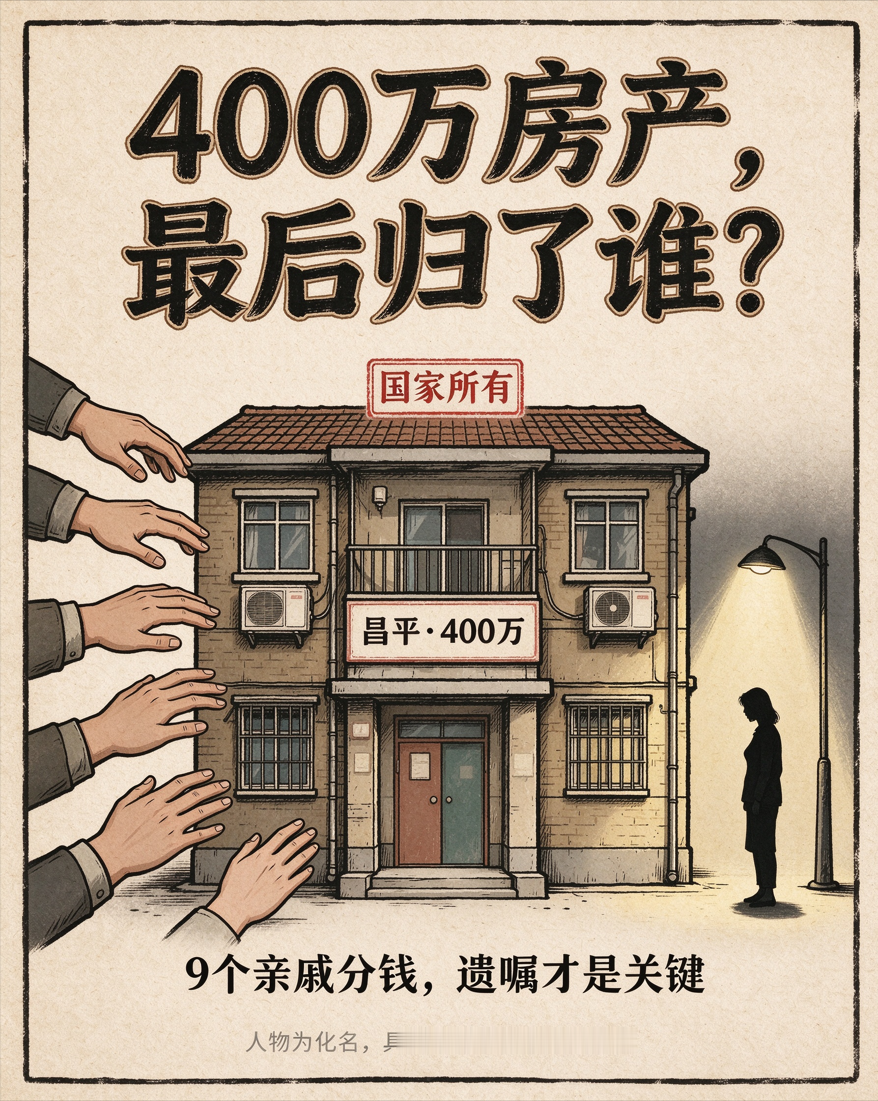 41岁独身女子病逝，400万房产充公、9个亲戚分110万，遗嘱到底多重要？

41岁、400万房被收、9亲争：为啥归公？
北京昌平一位赵女士（化名），41岁，2022年因病走的。没配偶没孩子，爹妈兄弟姐妹全先她没了——法律继承人，一个没有。

父亲这边5个叔姑、母亲这边4个舅姨，9个亲戚跳出来说照顾