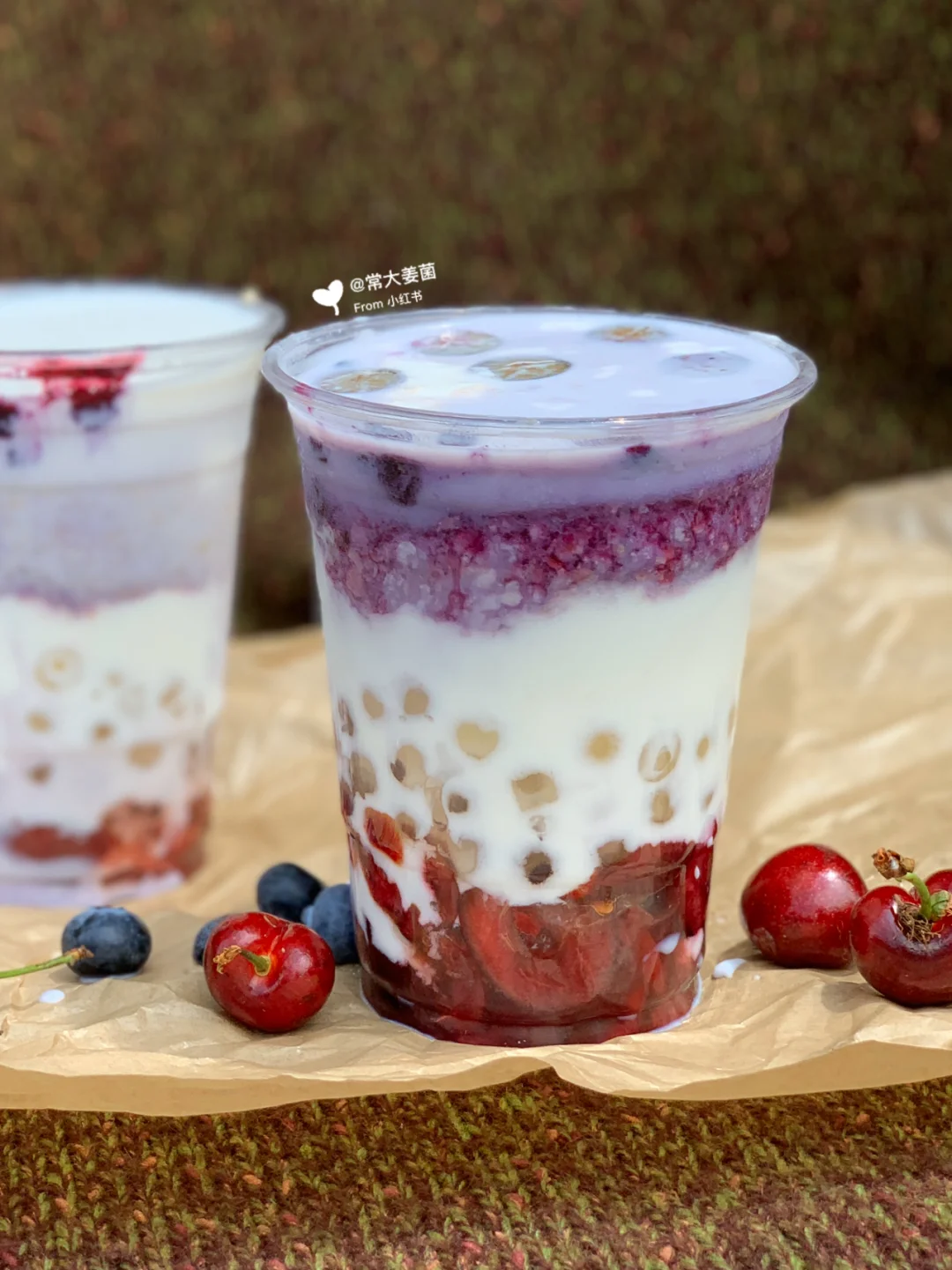 车厘子芝芝莓莓抗氧化奶茶🍒大口吸超上瘾！