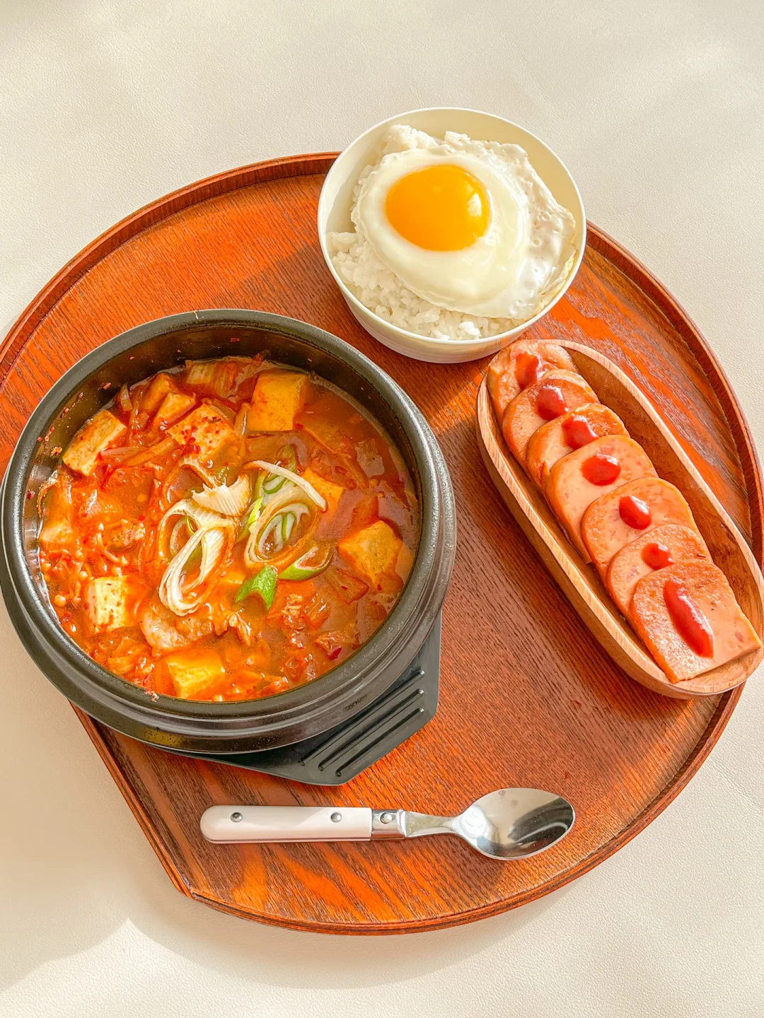 一人食｜泡菜汤🥢煎午餐肉｜轻松get韩剧同款