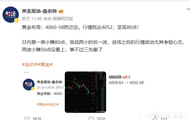 日总结：8月4日，周二记录  周二共计5单，呈现200点 1，黄金40...