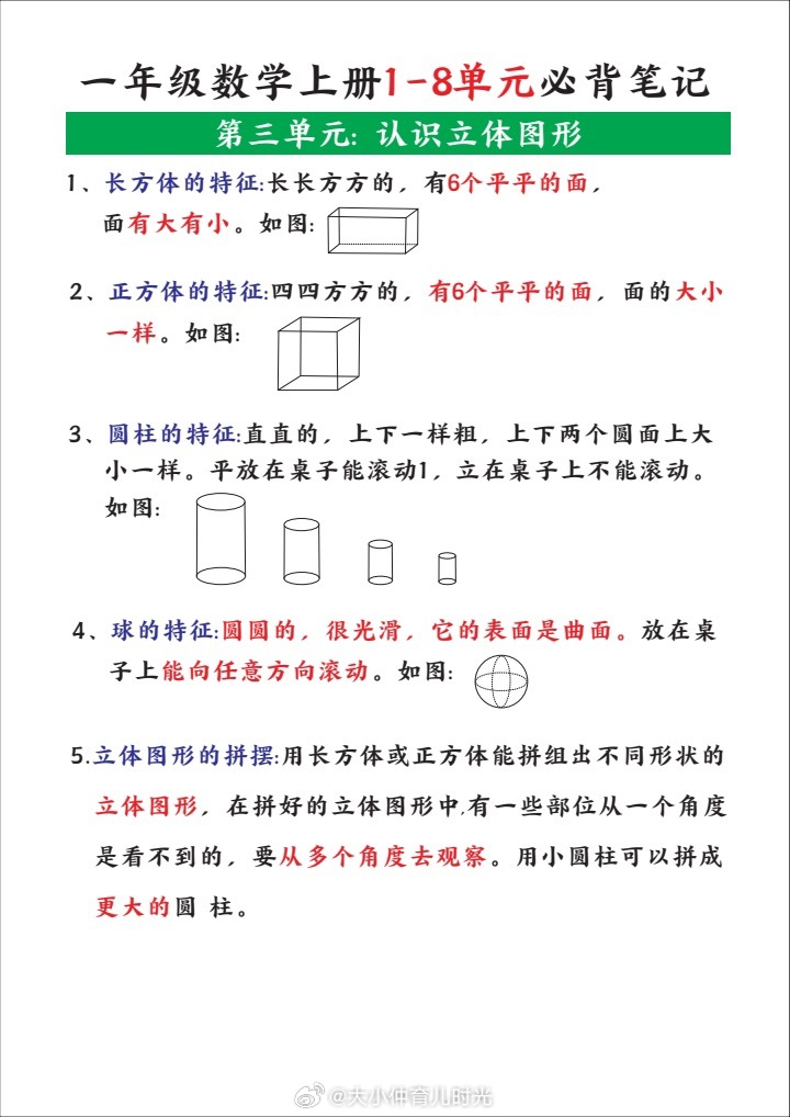 一年级数学上册1～8单元都学什么🤔小学一年级数学 ​​​
