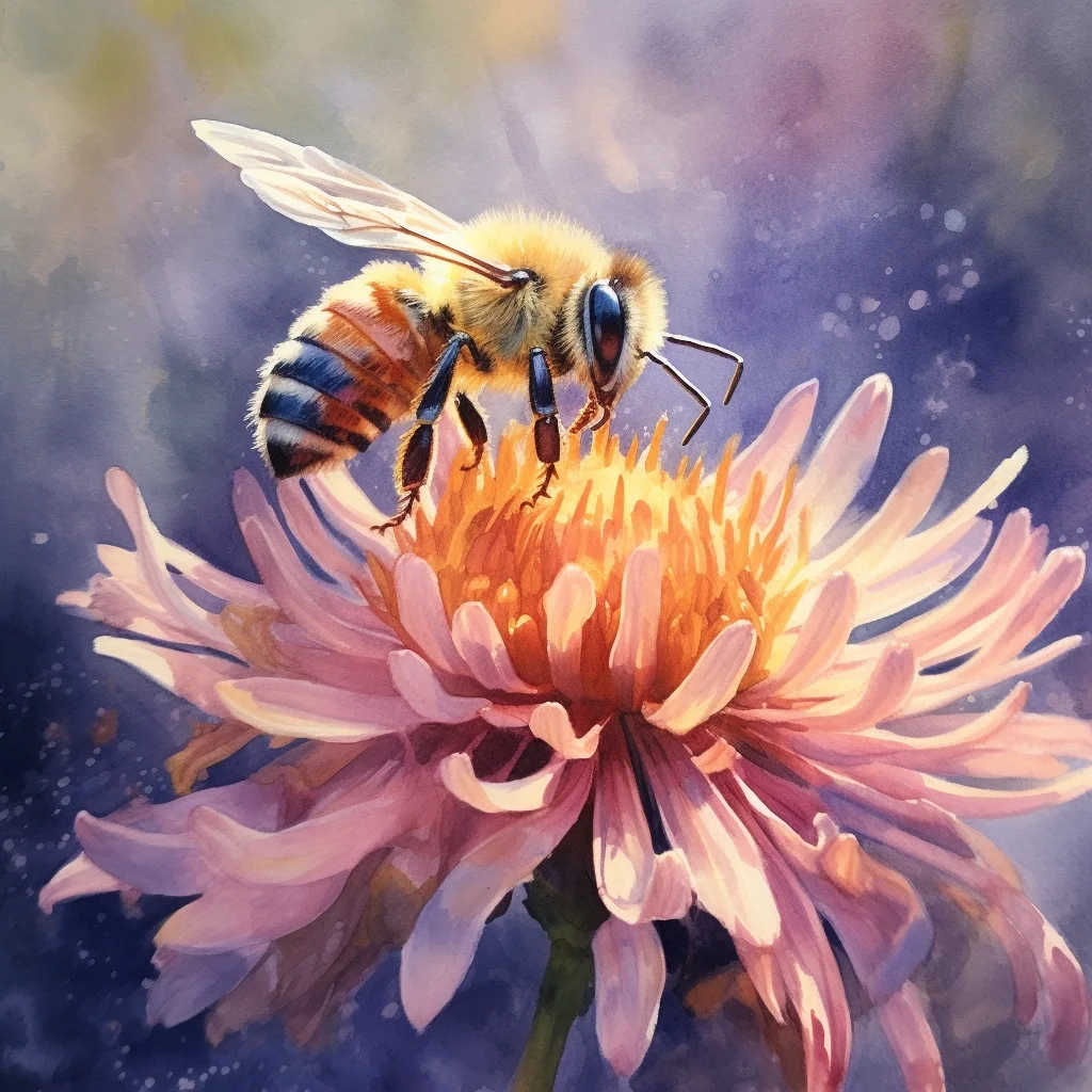 AI水彩：蜜蜂🐝
