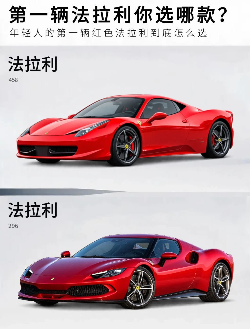🔥年轻人的第一台红色法拉利，你选哪台？