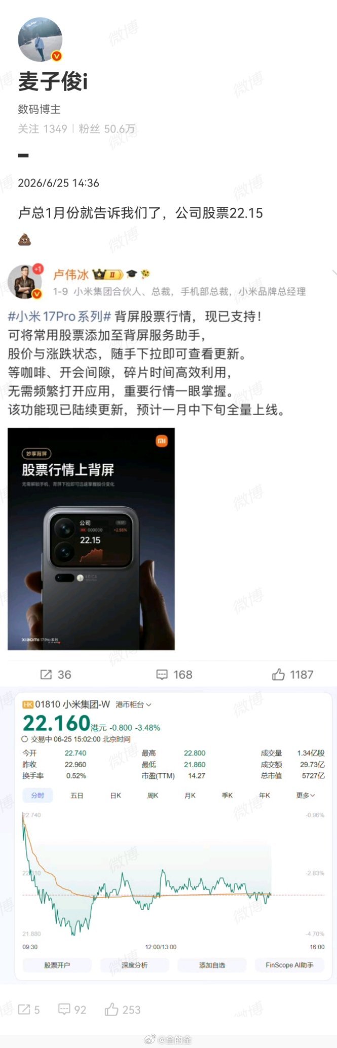 现在小米股价都不到22了。  SU7我一直欣赏不来，但是YU7 GT开...