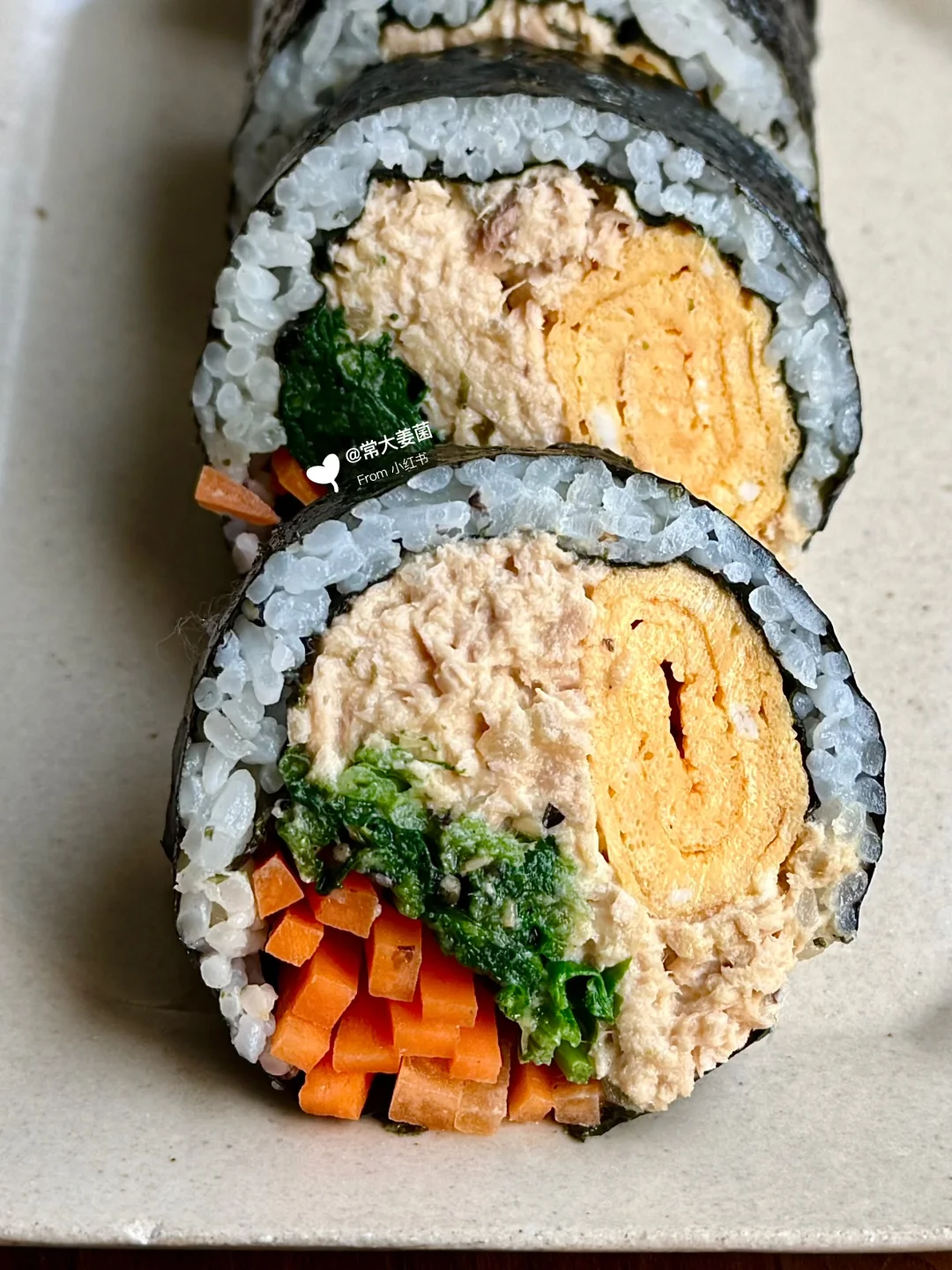 减脂期吃🍣🐟🥬金枪鱼滑蛋蔬菜薄米寿司