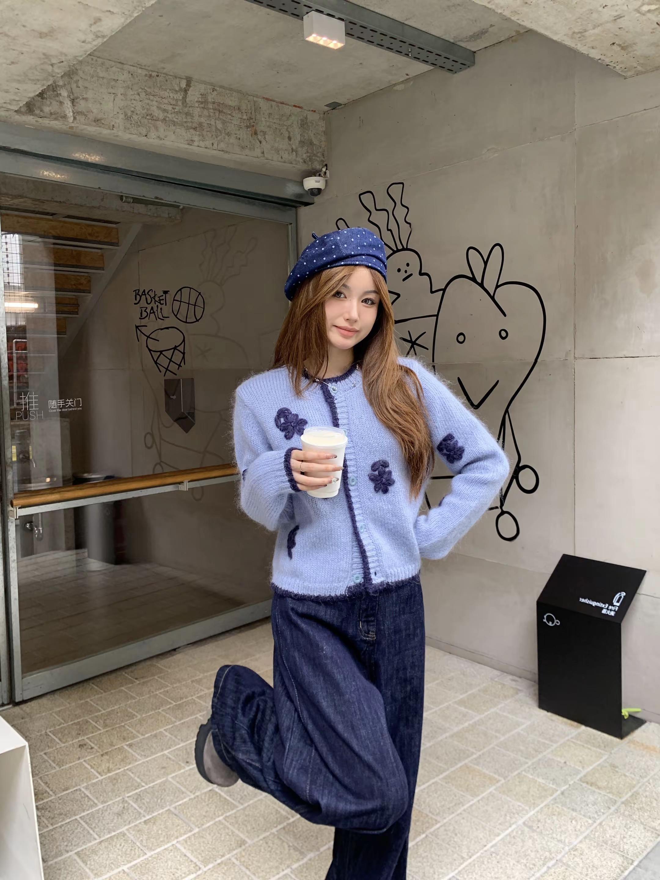 “蓝色预警”💙穿上秒变韩系温柔小姐姐