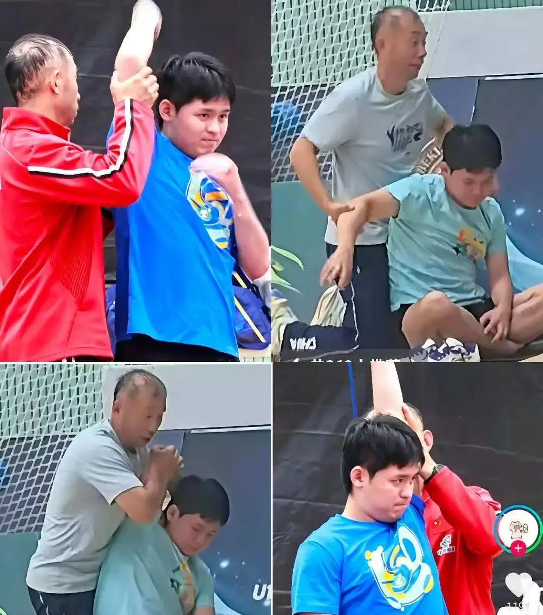 看林诗栋在场上横冲直撞拿冠军，很多人都快忘了，这孩子身上到底贴了多少层肌贴。
每次比赛打完，转播镜头一关，大家全散了，就剩队医刘存智还在场边忙前忙后。
又是递水又是收拾满地的护具，最后连石头那个沉得要命的双肩大包，老刘都顺手甩在自己肩上。
算算年纪，50多岁的刘存智比林诗栋他爸岁数都大，在队里