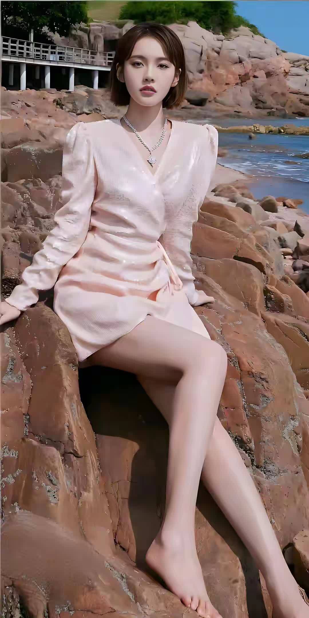 张佳宁现身镜头前穿裙装确实好看，女人味十足