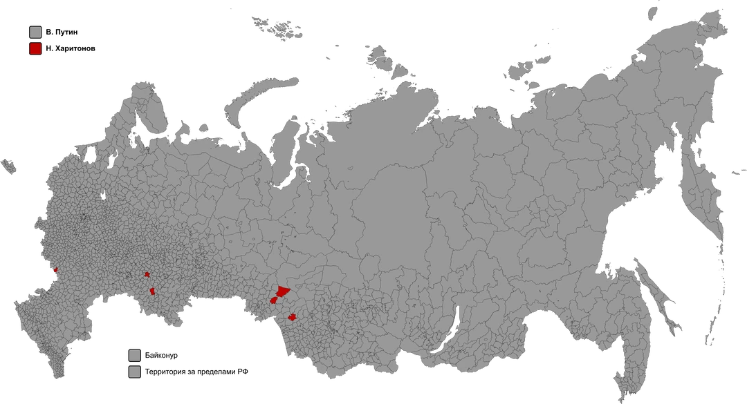 2004年俄罗斯总统选举中，普京高票当选