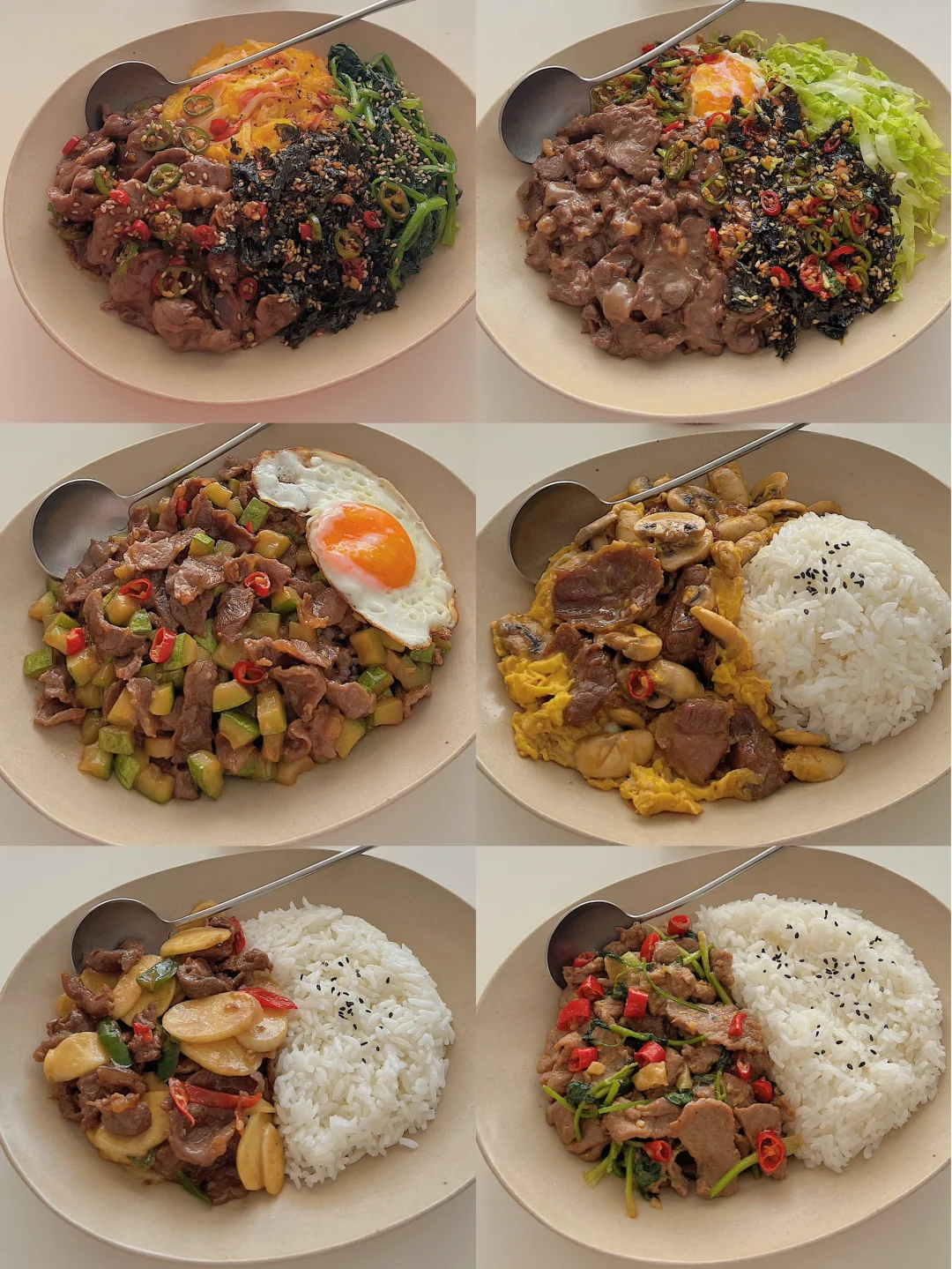 宅家一人食｜好吃不胖盖饭合集✨6️⃣款牛肉饭