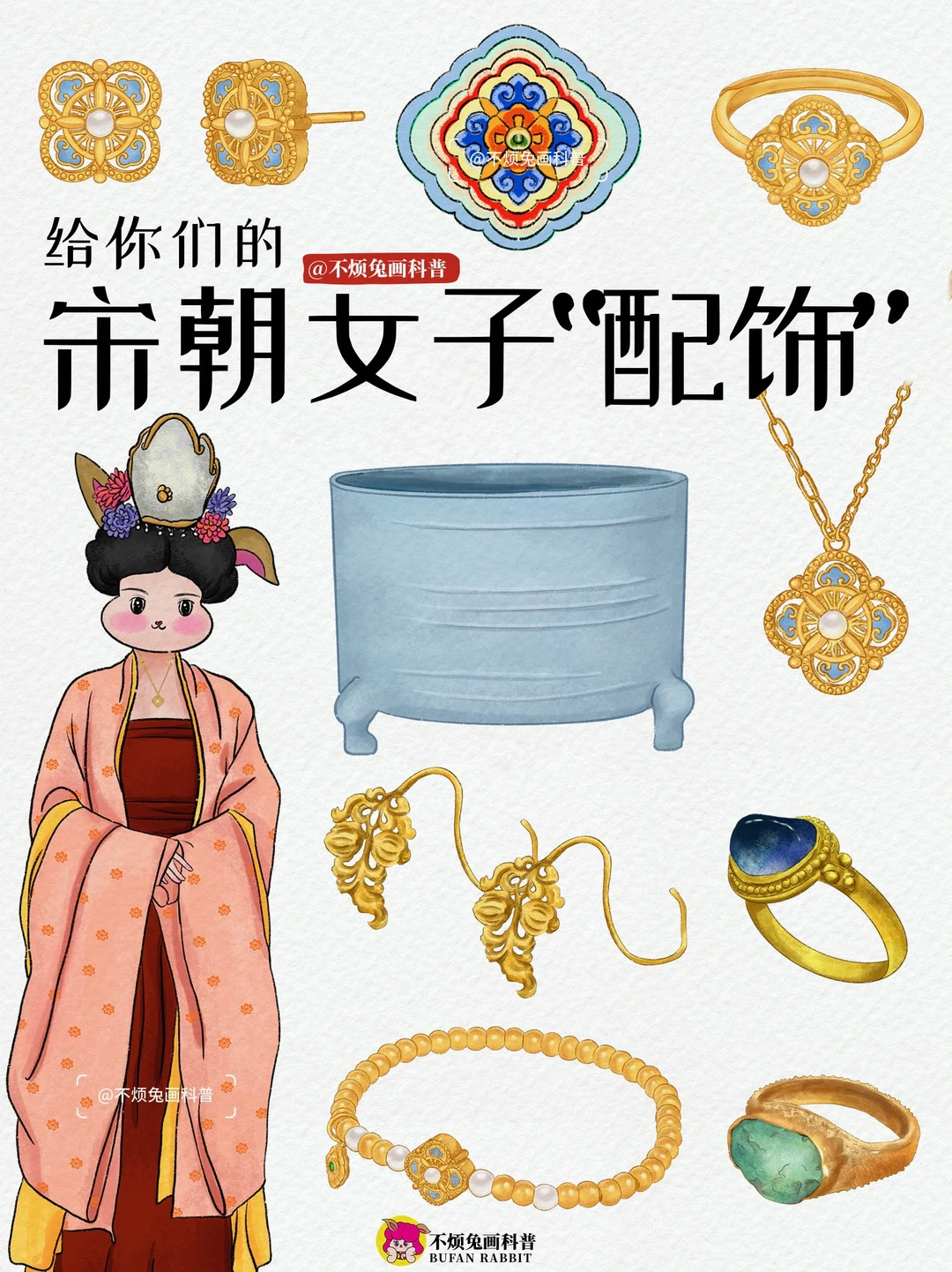 📕 一图看懂‼️宋朝女子“配饰”‼️