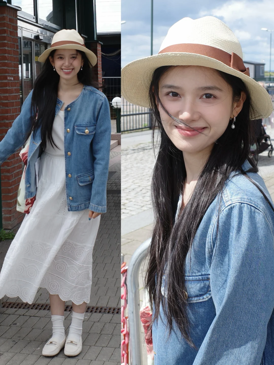 张婧仪更新旅行穿搭，清新氧气美女！