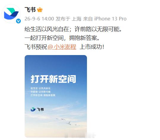 这次为小米澎程发布会助阵的品牌文案各有特色，风格差距超大，看完你们觉得哪家更出彩？

徐工作为大国重器，文案走的是大气磅礴的硬核路线，气场和格局直接拉满，重工氛围感十足。飞书的文案就偏简约专业，干净利落，妥妥的科技品牌风格，低调又稳重。伊利的文案则主打温柔走心，跳出刻板套路，紧扣品 ​