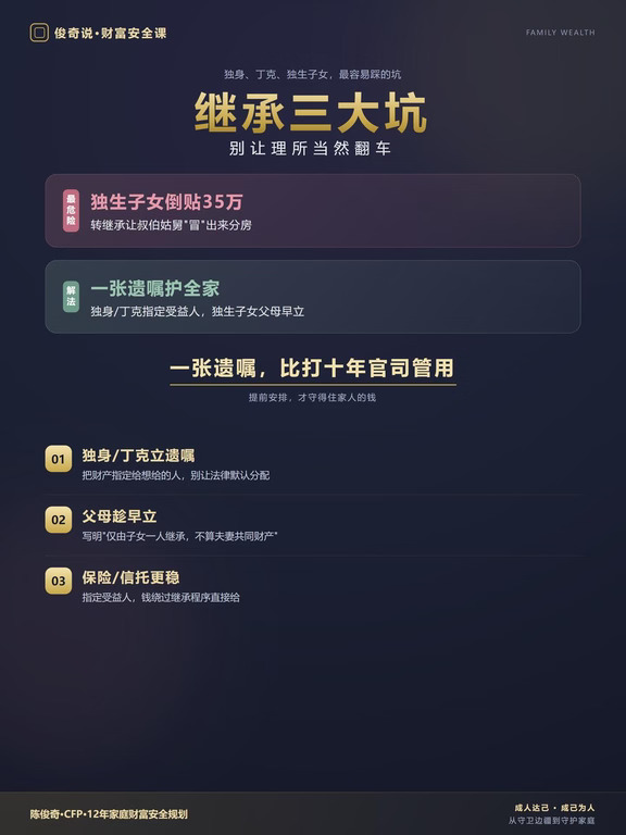 独生子女继承避坑｜3类人别踩坑