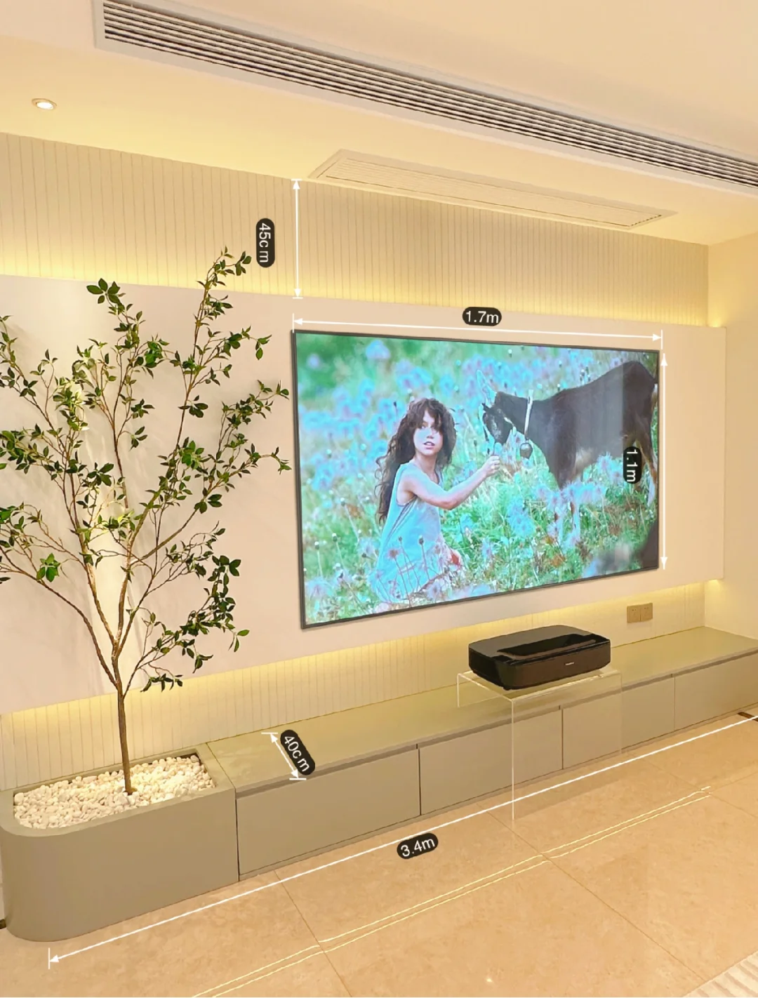 你家怎么在电视柜里种了棵树？！激光电视分享