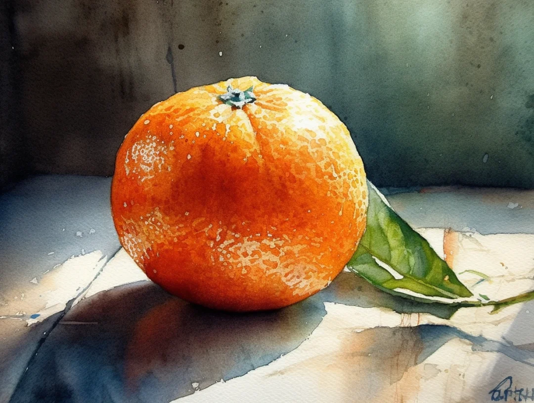 AI水彩：橙子🍊