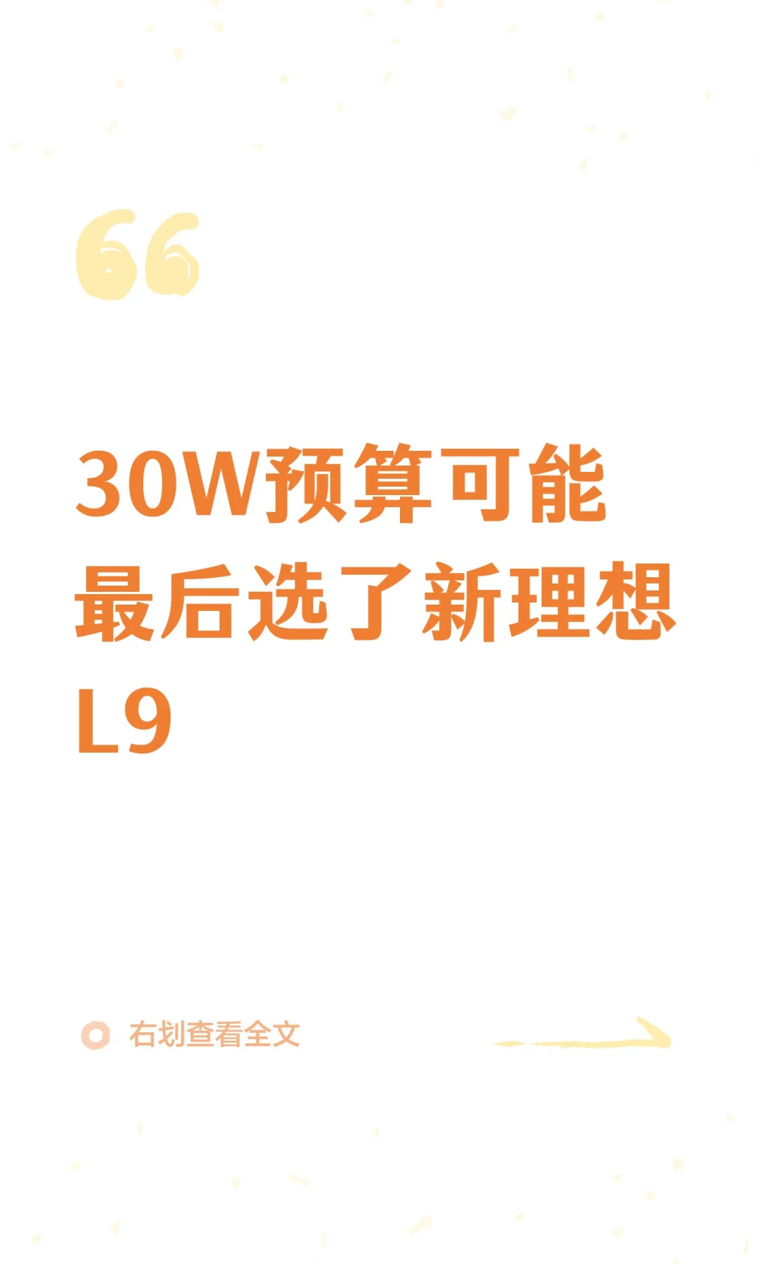 30W预算可能最后选了新理想L9