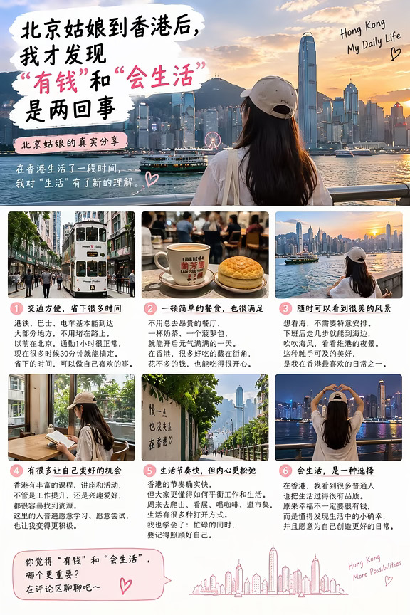 到香港后，才发现“有钱”和“会生活是2回事