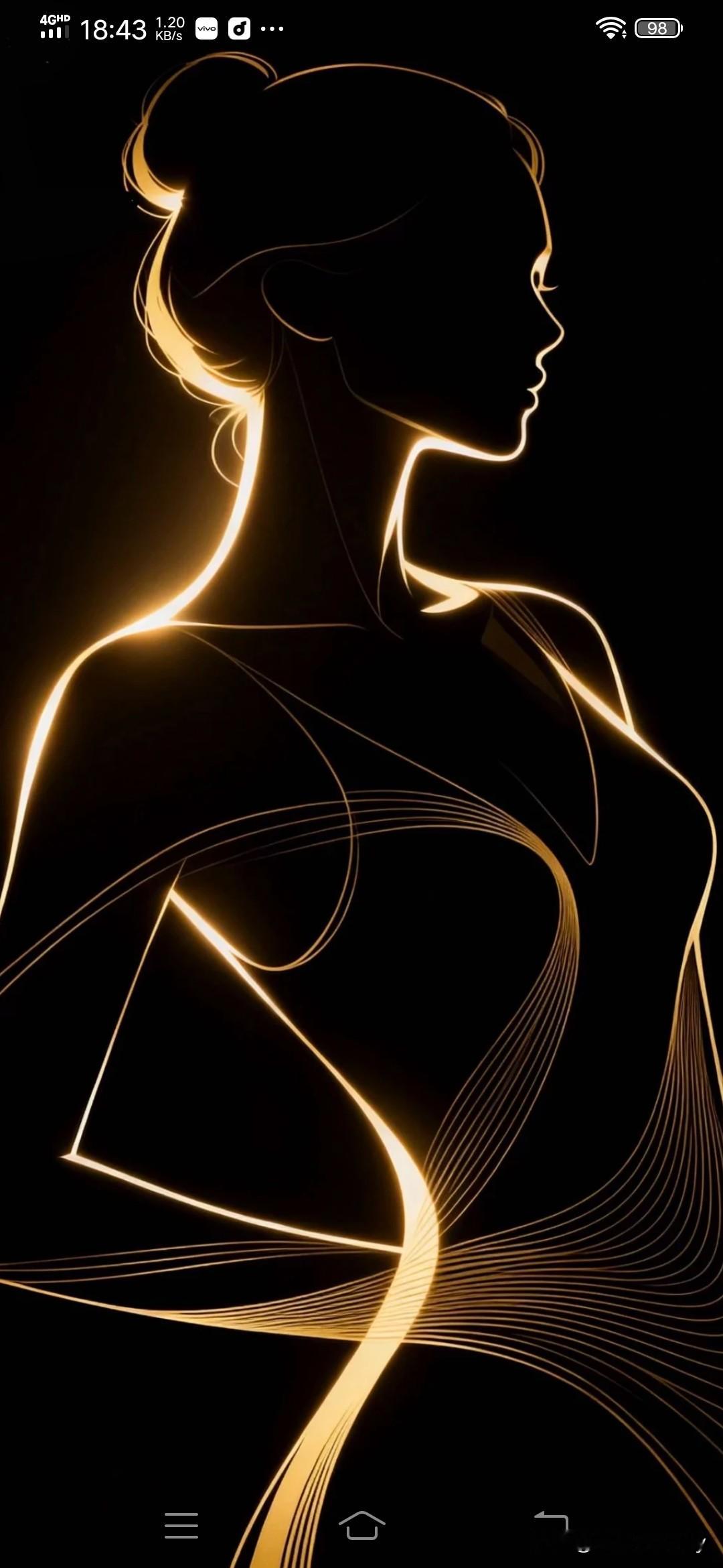 优雅轮廓，金色线条勾勒女性之美