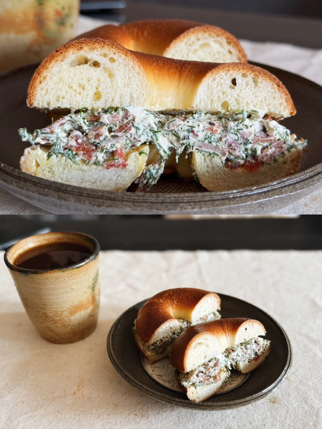 早餐｜假期的早餐香草🌿brunch sandwich🥯