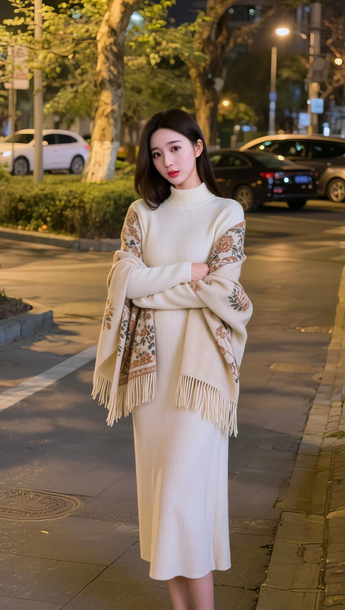 逛街逛累了，臭美一下。夜景 逛街自拍 少女感 作品分享 @DOU+小助