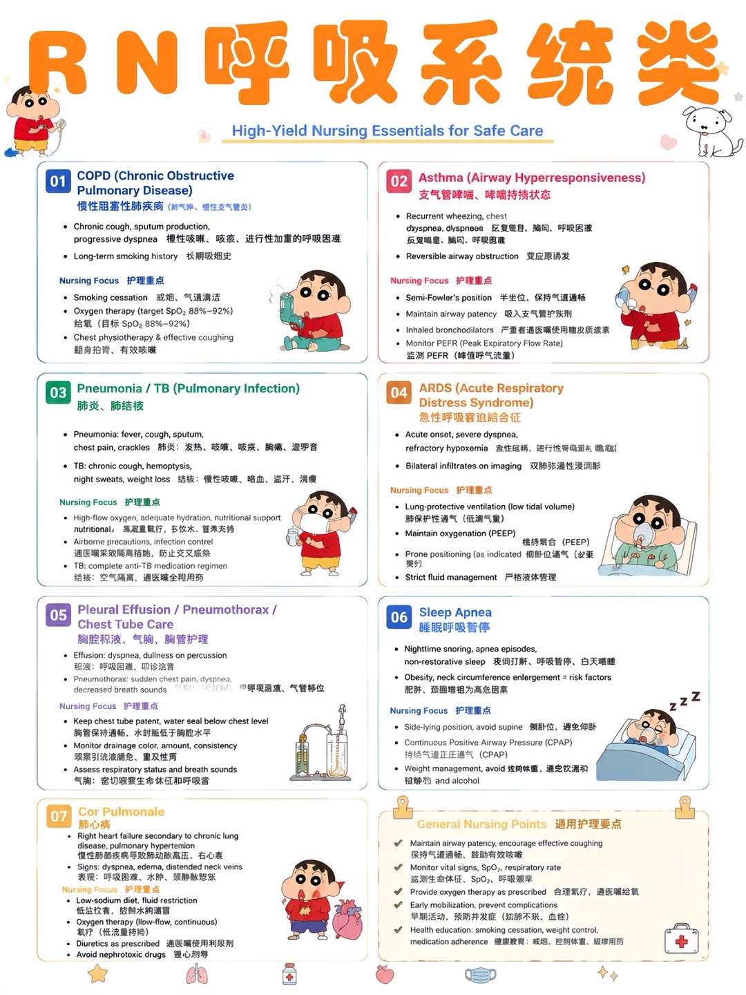 备考RN/呼吸系统类知识！学！！单词
