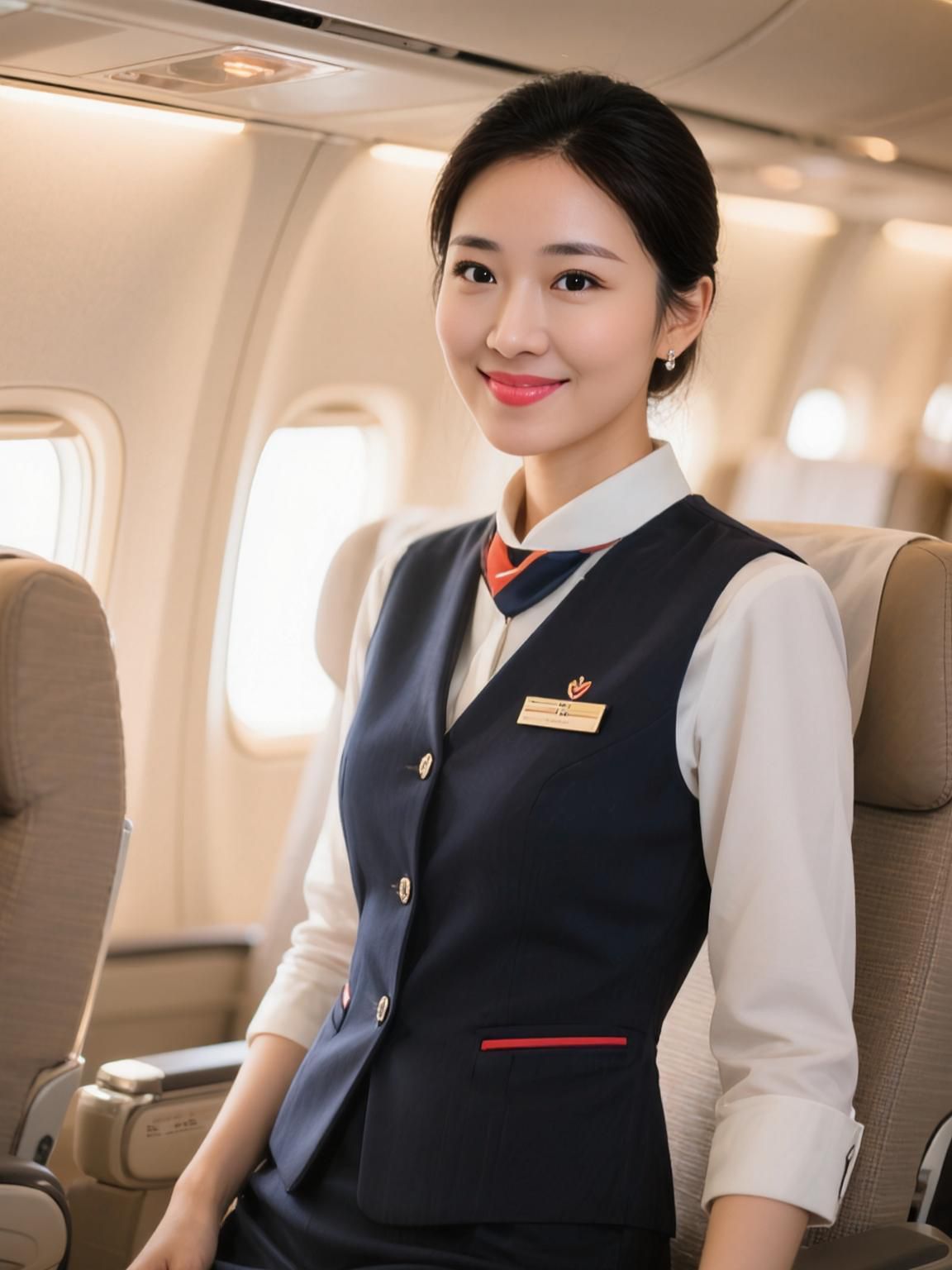 <p>AI机舱暖光大片 高级感肖像 人物肖像 空姐空姐的日常 空姐制服...