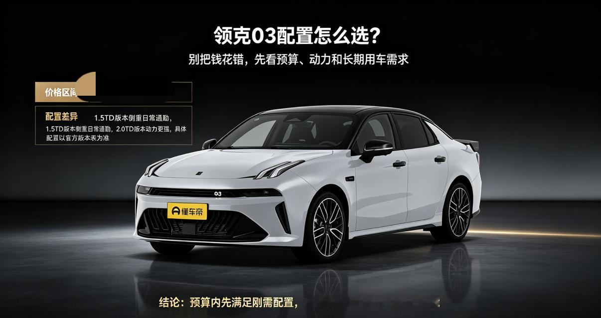 领克03配置怎么选？别把钱花错
