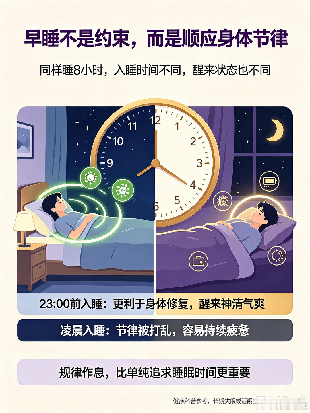 #晚上11点是睡眠分水岭#晚上早点放下手机，关灯入睡就是很划算的开始。 ​