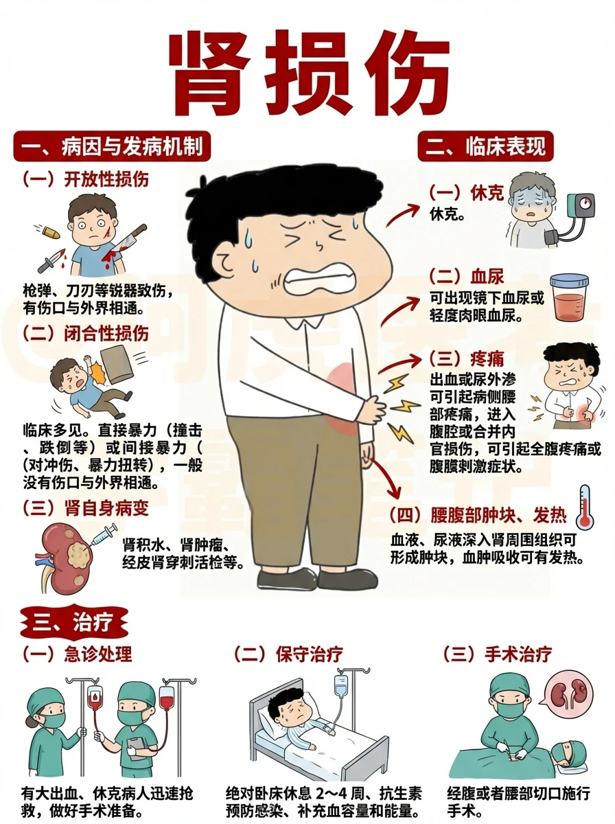 阿虎医考外科学笔记‼️肾损伤