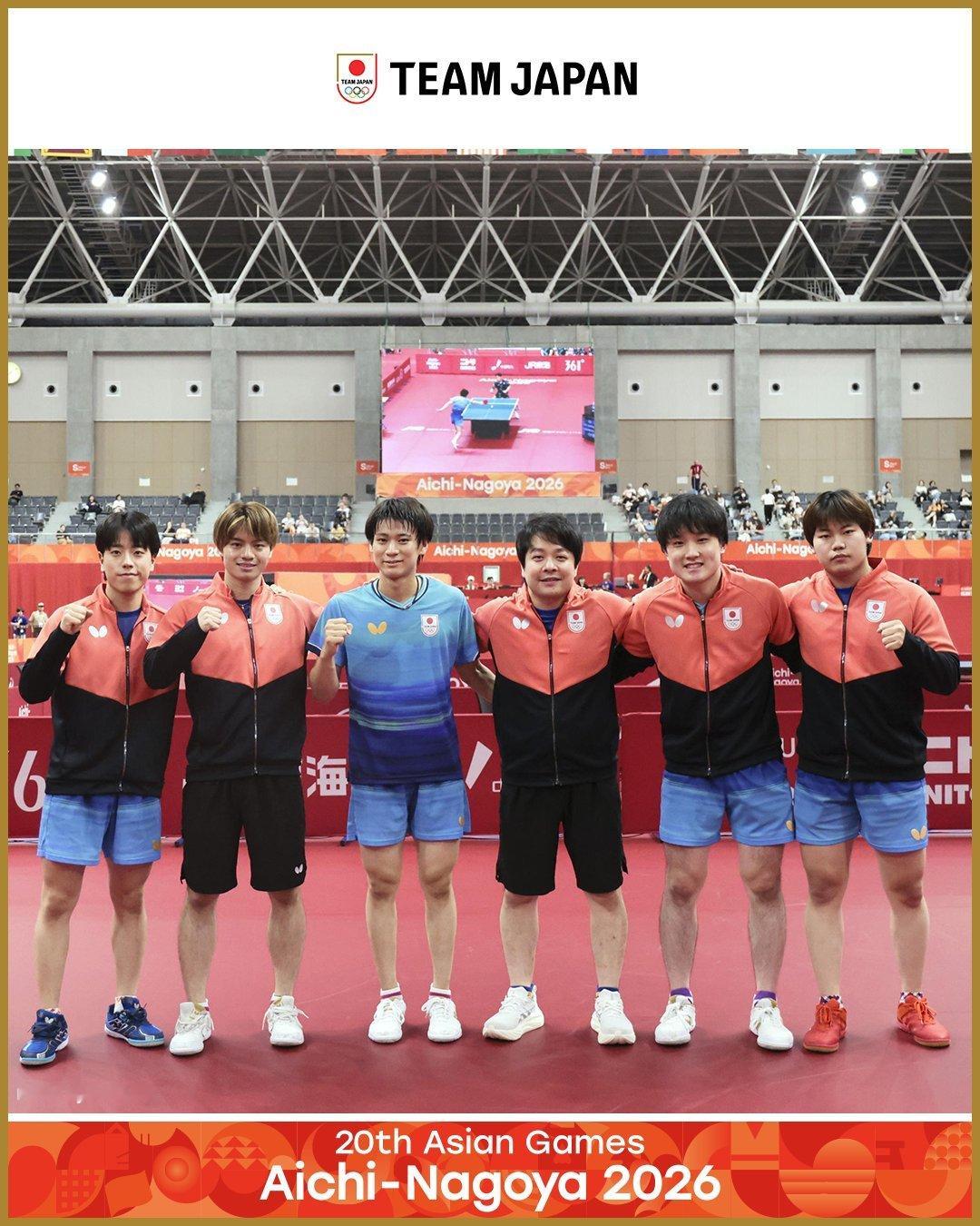 #张本智和[超话]##张本智和##2026年名古屋亚运会# 
◤📸日本队精彩瞬间 爱知名古屋2026◢

🏓乒乓球
男子团体 半决赛

日本队以3比0战胜韩国队，成功晋级决赛👏✨

明天17:00起将向决赛发起挑战🔥

cr. TeamJapan ​