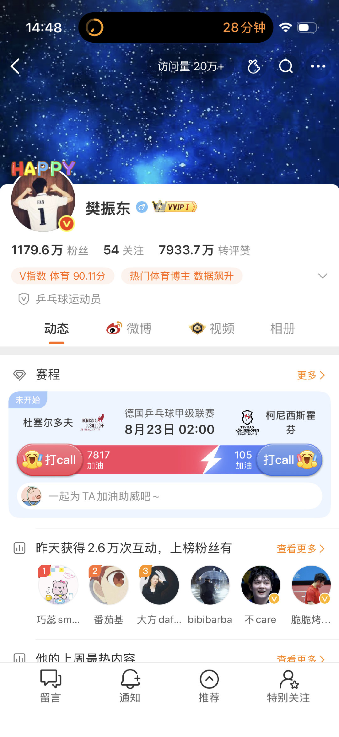 主页可以给新赛季首秀打call[嘻嘻]
#乒颜一[超话]# ​