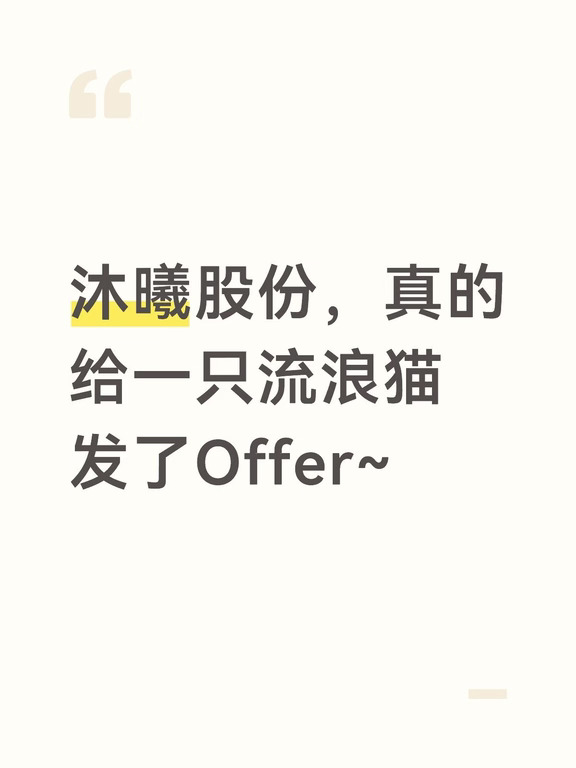 沐曦股份，真的给一只流浪猫发了Offer~