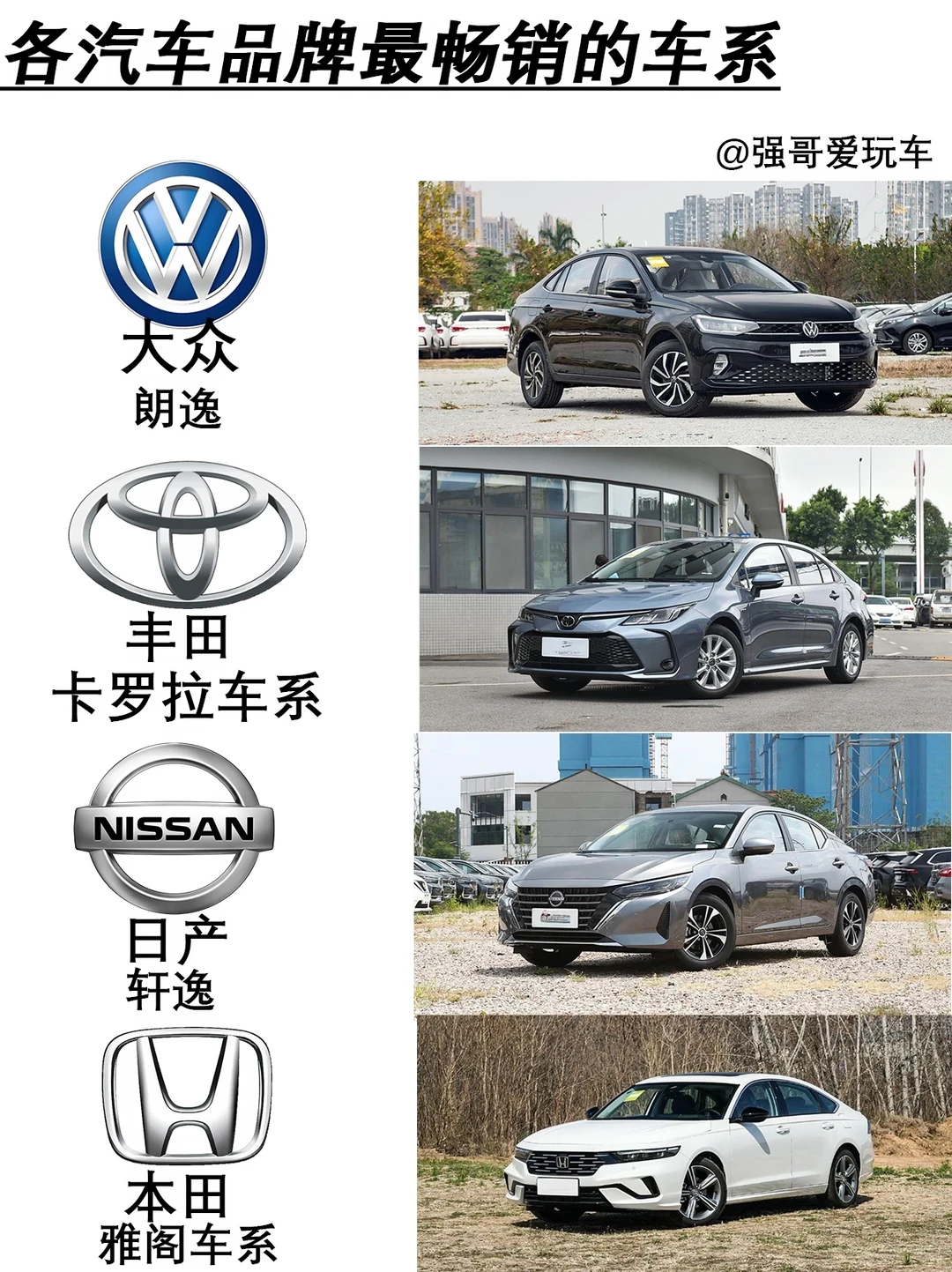 各品牌最畅销车型