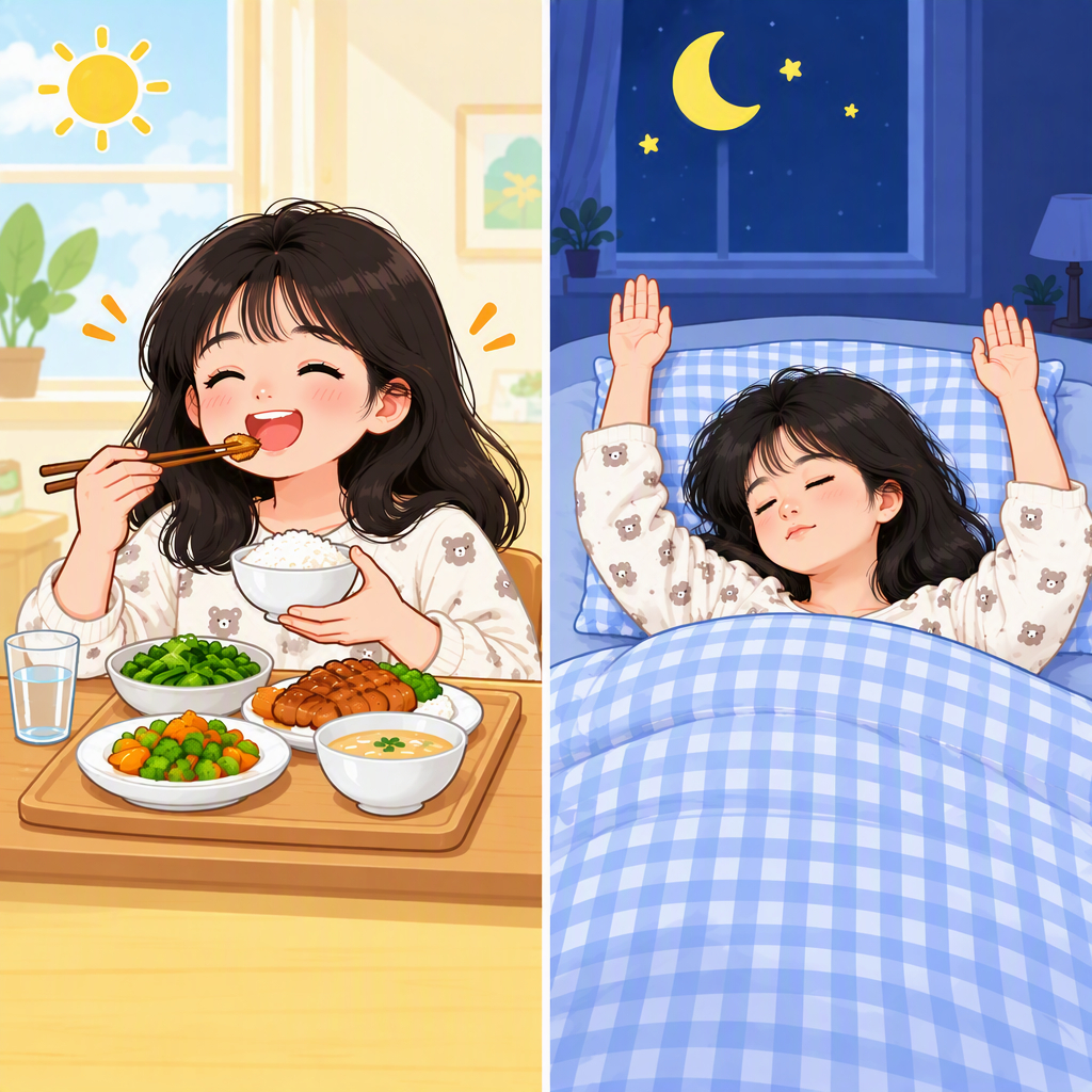 【睡眠不好，可能是一日三餐没吃对】#陈建州说请把睡觉当成最重要的工作# 

《自然 - 健康》最新研究：3500 + 名健康成年人、近 4800 组 "日间饮食 + 夜间睡眠" 数据证实，饮食和睡眠有明确的因果关系👇

研究发现：
1️⃣ 膳食纤维吃得多的人 → 当晚深睡眠更长、睡得更沉
2️⃣ 植物性食物吃得越杂 ​
